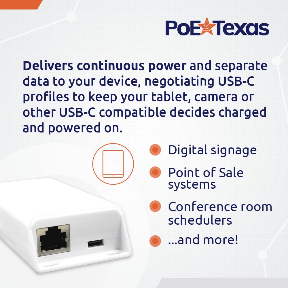 🔌Variable Voltage Splitter by Texas PoE 25 Watt PD USB-C Splitter USB Type C